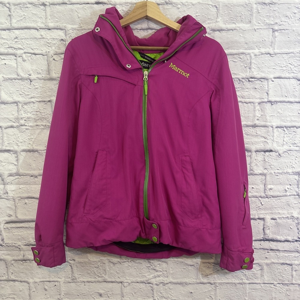 Marmot Women's M Membrain Winter‎ Coat Pink Green Snowboard Ski